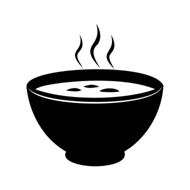 Bir tas lezzetli çorba, rahatlatıcı bir yemek için mükemmel, bir kase çorba siluet vektör çizimi