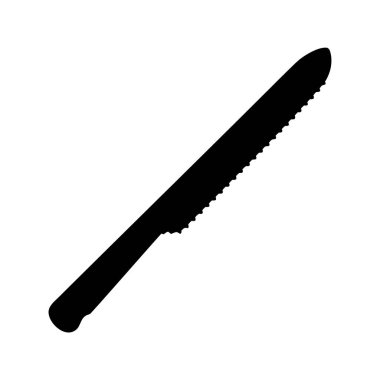 Tereddütlü bıçak silueti ekmek kesmek ya da diğer eşyalar için idealdir, ekmek bıçağı silueti vektör çizimi