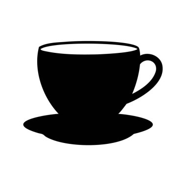 Kahve ya da çay fincanı ve fincan resimlerinin basit silueti, kahve fincanı silueti çizimi