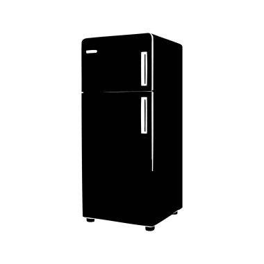Retro stili iki kapılı buzdolabı, buzdolabı silueti çiziminde tek başına duruyor.