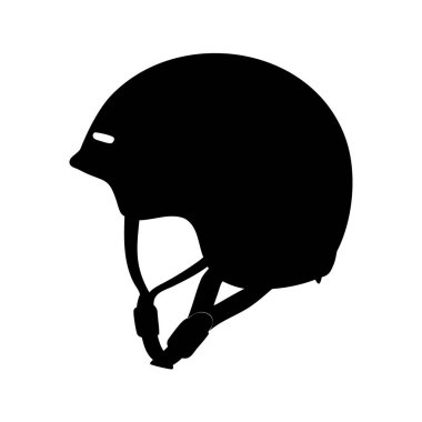 Güvenlik ve aktif yaşam tarzı meraklılarının giysileri için koruyucu bisiklet başlığı silueti, snowboard kask vektör çizimi