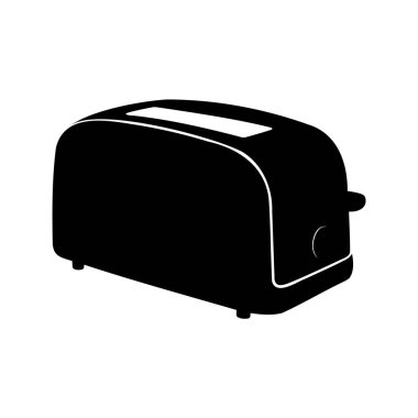 Ekmek kızartma makinesinin silüeti mutfakta kahvaltı tostu yapmak için, tost makinesinin silüeti vektör çizimi
