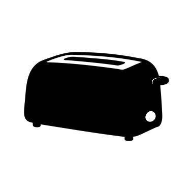 Beyaz arka planda siyah tost makinesi çizimi, kullanışlı bir mutfak aleti, tost makinesi vektör çizimi