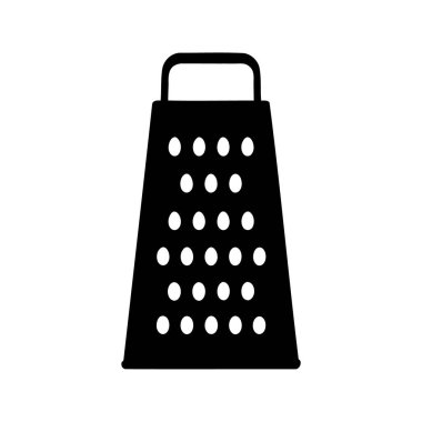 Yemek pişirme işleri için mutfak rendesi, rendelenmiş silüet vektör çizimi