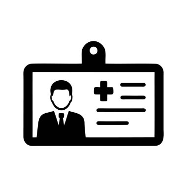 Kişisel profil illüstrasyonlu profesyonel tıbbi personel kimlik kartı, tıbbi kimlik kartı vektör çizimi