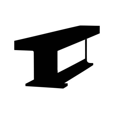 Ibeam yapısal destek sisteminin siyah ve beyaz minimalist tasviri, çelik ışın siluet vektör çizimi