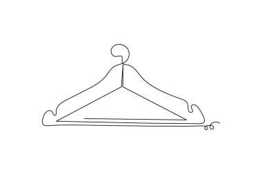 Elbise askısı minimalist tasvirler çizer.