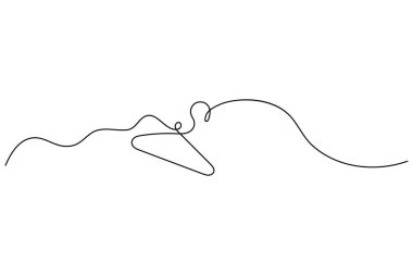 Minimalist giysiler tek çizgi halinde asılır sanat izole edilmiş vektör tasarımı