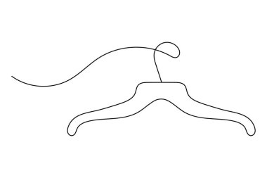 Minimalist giysiler tek çizgi halinde asılır sanat izole edilmiş vektör tasarımı