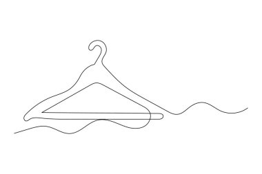 Minimalist giysiler tek çizgi halinde asılır sanat izole edilmiş vektör tasarımı