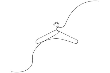Minimalist giysiler tek çizgi halinde asılır sanat izole edilmiş vektör tasarımı