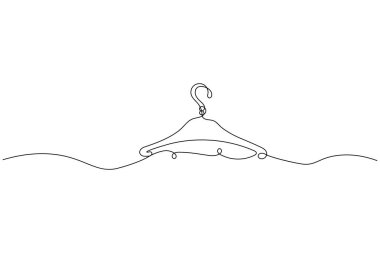 Minimalist giysiler tek çizgi halinde asılır sanat izole edilmiş vektör tasarımı