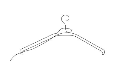 Minimalist giysiler tek çizgi halinde asılır sanat izole edilmiş vektör tasarımı