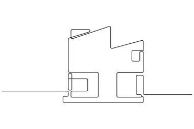 Modern ofis binası aralıksız resim çizimi