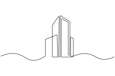 Modern ofis binası aralıksız resim çizimi