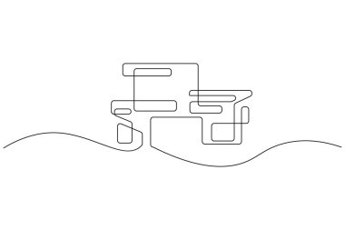 Modern ofis binası aralıksız resim çizimi