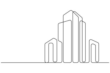 Minimalist ofis kulesi basit vektör çizimi