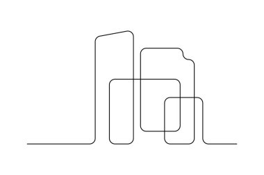 Minimalist ofis kulesi basit vektör çizimi