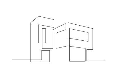 Minimalist ofis kulesi basit vektör çizimi