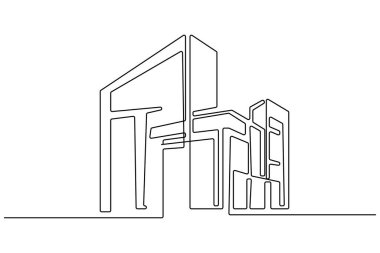 Minimalist ofis kulesi basit vektör çizimi