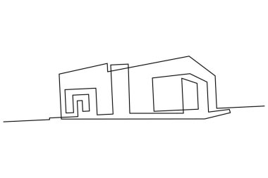 Çağdaş ofis inşaatı tek satır sanat tasarımı