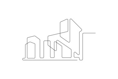 Çağdaş ofis inşaatı tek satır sanat tasarımı