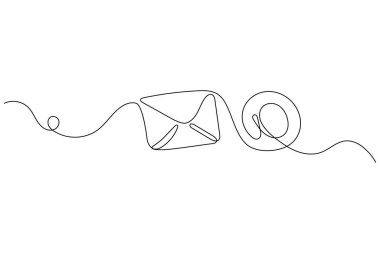 Basit zarf sürekli çizgi tasarımı