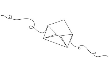 Basit zarf sürekli çizgi tasarımı