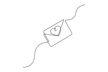 Zarf sembolünün bir satır minimalist çizimi