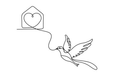 Zarf sembolünün bir satır minimalist çizimi