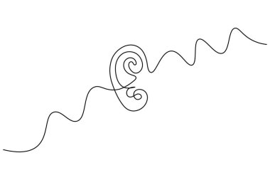 Kulak sembolü bir satır sanat minimalist ana hat vektör izole soyut tasarım illüstrasyon