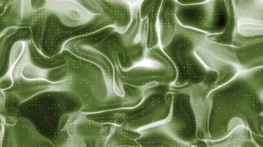 Soyut sıvı hatları ve noktalarıyla yeşil parlaklık arkaplanı