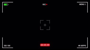 Smartphone kamera siyah arkaplandaki ekranı kaydediyor. 4K Video