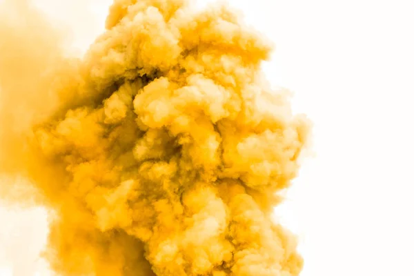 Žlutý kouř jako mraky pozadí, Bomba kouř pozadí, Kouř — Stock fotografie
