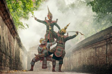 Sanat kültürü Tayland maskeli Khon (Mime) literatürde dans 