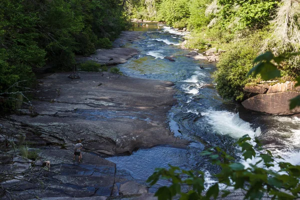 Fiume Montagna Cascate Una Giornata Sole Estivo Triple Falls Dupont — Foto Stock