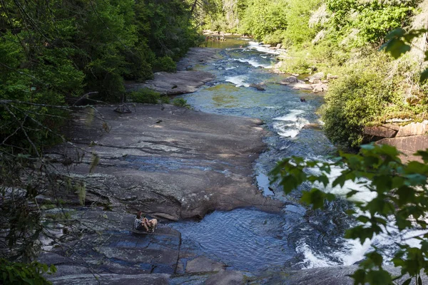 Dağ Nehir Şelaleler Güneşli Bir Yaz Üçlü Falls Dupont Eyalet — Stok fotoğraf