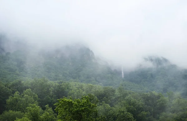 Mountains in the clouds. Chimney rock, NC, USA