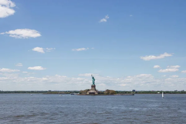 Estátua Monumento Nacional Liberdade Nova York Baía Nova York Com — Fotografia de Stock