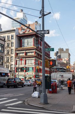 New York, Ny / Usa - Mayıs / 27 / 2019: Güneşli bir yaz gününde Çin Mahallesi