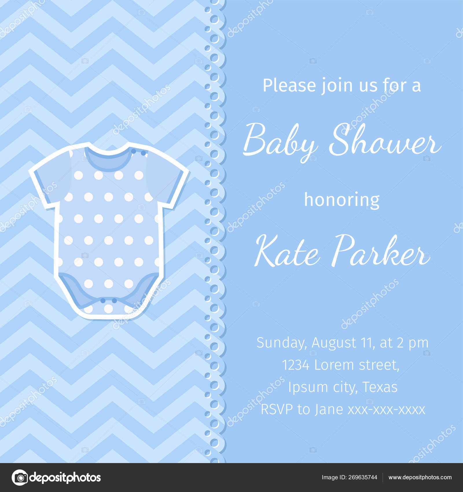 Baby Shower Banner Vector Baby Boy Invitation Card Birth Party