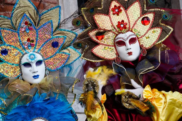 Çok Renkli Renkli Karnaval Maskesi Kostüm Geleneksel Festivali Venedik Talya — Stok fotoğraf