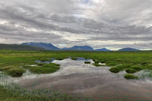 Brurafoss Estacionamento Lote Trilha Caminhadas Lago Reflexão — Fotografia de Stock