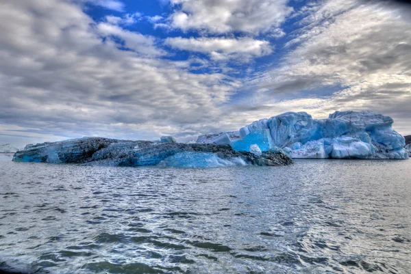 Jkulsrin Ledovce Ledovce Hory Ledovce Laguna Modrá Led Island — Stock fotografie