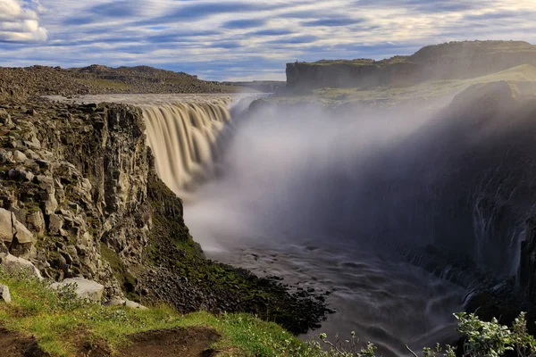 Detifoss Uma Cachoeira Parque Nacional Vatnajkull Nordeste Islândia Tem Reputação — Fotografia de Stock