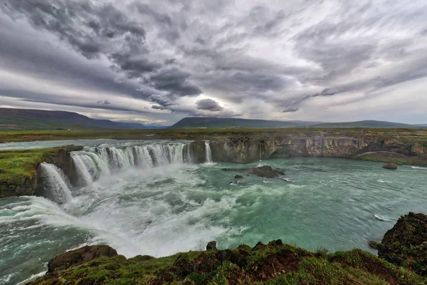 Widok Godafoss Obserwacji Ziemi Islandia — Zdjęcie stockowe