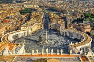 Piazza San Pietro, Obelisco Vaticano, Vatikan Roma, İtalya