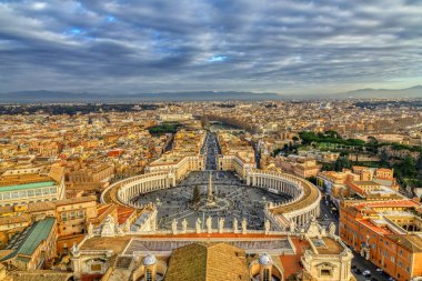 Piazza San Pietro, Obelisco Vaticano, Vatikan Roma, İtalya