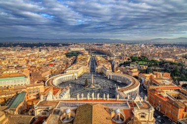 Piazza San Pietro, Obelisco Vaticano, Vatikan Roma, İtalya
