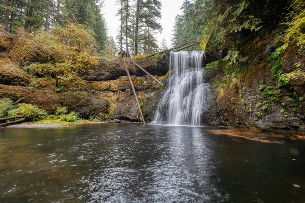 Cores Queda Cachoeiras Exposição Longa Cores Queda Oregon — Fotografia de Stock